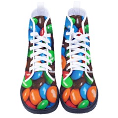 Colorful Candy Background, Close-up Kid s High-top Canvas Sneakers by kyorashop23