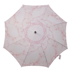 Pink Marble, Gold, Marble, Pattern, Pink, Rose Hook Handle Umbrellas (small) by kyorashop23