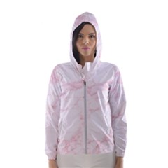 Pink Marble, Gold, Marble, Pattern, Pink, Rose Women s Hooded Windbreaker