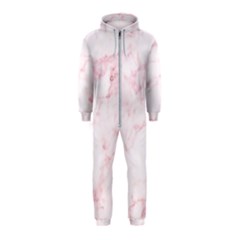 Pink Marble, Gold, Marble, Pattern, Pink, Rose Hooded Jumpsuit (kids) by kyorashop23