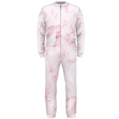 Pink Marble, Gold, Marble, Pattern, Pink, Rose Onepiece Jumpsuit (men)