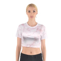 Pink Marble, Gold, Marble, Pattern, Pink, Rose Cotton Crop Top by kyorashop23