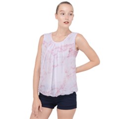 Pink Marble, Gold, Marble, Pattern, Pink, Rose Bubble Hem Chiffon Tank Top by kyorashop23