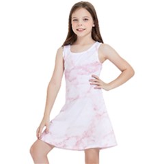 Pink Marble, Gold, Marble, Pattern, Pink, Rose Kids  Lightweight Sleeveless Dress by kyorashop23