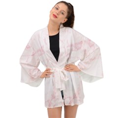 Pink Marble, Gold, Marble, Pattern, Pink, Rose Long Sleeve Kimono by kyorashop23