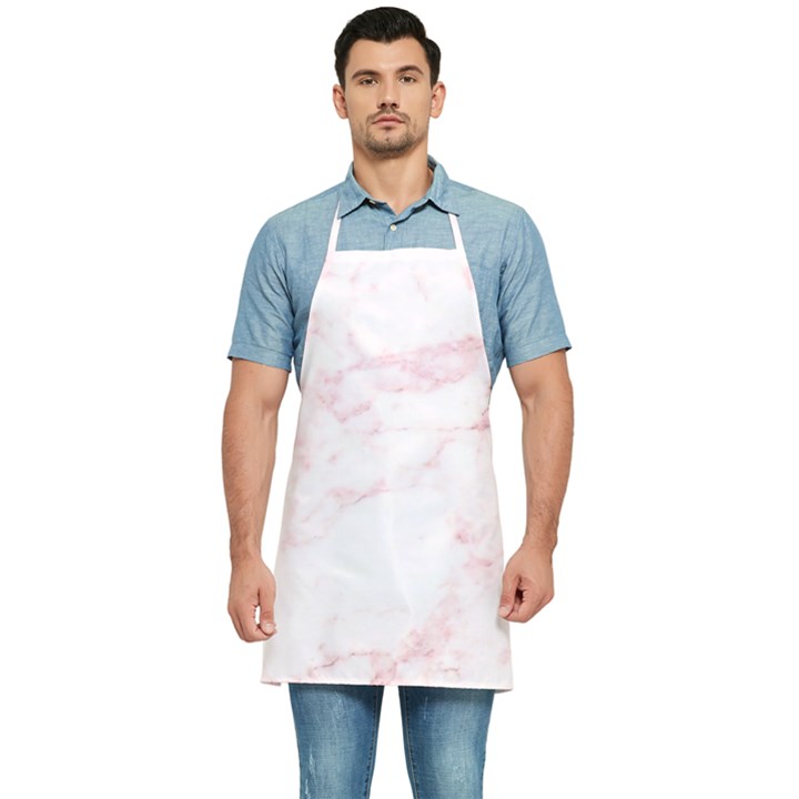 Pink Marble, Gold, Marble, Pattern, Pink, Rose Kitchen Apron