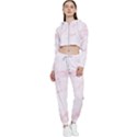 Pink Marble, Gold, Marble, Pattern, Pink, Rose Cropped Zip Up Lounge Set View1