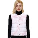 Pink Marble, Gold, Marble, Pattern, Pink, Rose Women s Button Up Puffer Vest View1