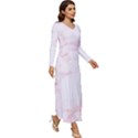 Pink Marble, Gold, Marble, Pattern, Pink, Rose Long Sleeve Longline Maxi Dress View3