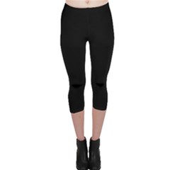 Plain Black Black Capri Leggings  by kyorashop23