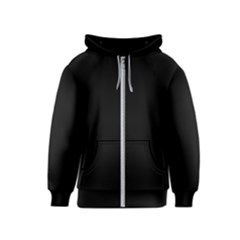 Plain Black Black Kids  Zipper Hoodie