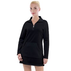 Plain Black Black Women s Long Sleeve Casual Dress by kyorashop23