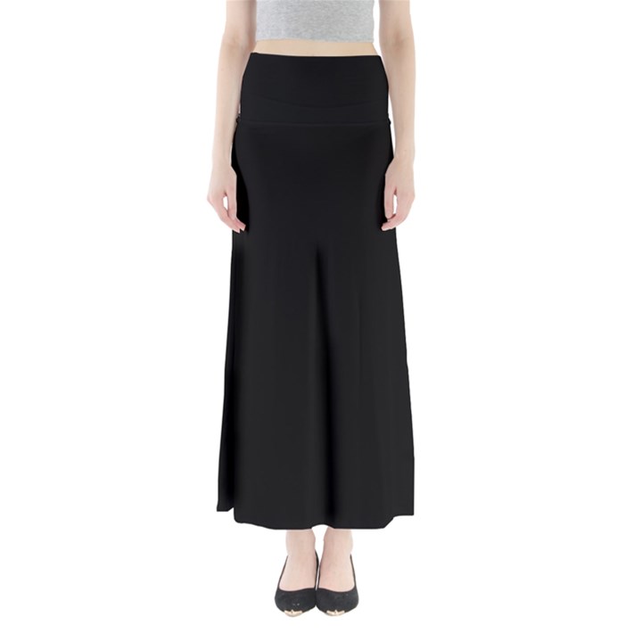 Plain Black Black Full Length Maxi Skirt