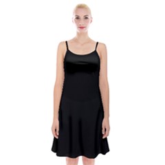 Plain Black Black Spaghetti Strap Velvet Dress