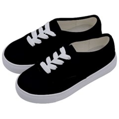 Plain Black Black Kids  Classic Low Top Sneakers by kyorashop23