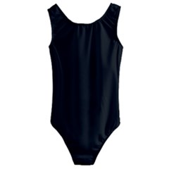 Plain Black Black Kids  Cut-out Back One Piece Swimsuit by kyorashop23