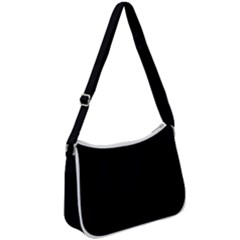 Plain Black Black Zip Up Shoulder Bag by kyorashop23