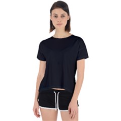 Plain Black Black Open Back Sport T-shirt by kyorashop23