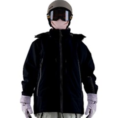 Plain Black Black Women s Zip Ski And Snowboard Waterproof Breathable Jacket