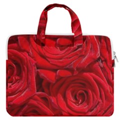 Red Roses , Flowers, Red Roses Macbook Pro 15  Double Pocket Laptop Bag 