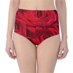 Red Roses , Flowers, Red Roses Classic High-waist Bikini Bottoms by kyorashop23