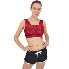 Red Roses , Flowers, Red Roses V-back Sports Bra by kyorashop23