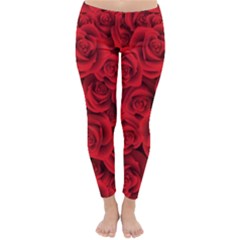 Red Roses , Red Buds, Red Roses Classic Winter Leggings