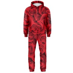 Red Roses , Red Buds, Red Roses Hooded Jumpsuit (men)