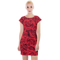 Red Roses , Red Buds, Red Roses Cap Sleeve Bodycon Dress by kyorashop23