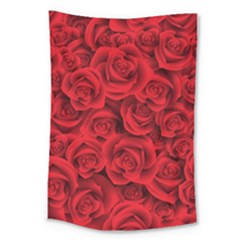 Red Roses , Red Buds, Red Roses Large Tapestry