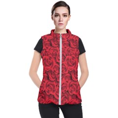 Red Roses , Red Buds, Red Roses Women s Puffer Vest