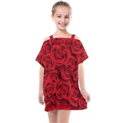 Red Roses , Red Buds, Red Roses Kids  One Piece Chiffon Dress by kyorashop23