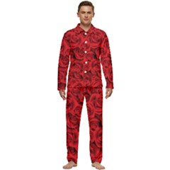 Red Roses , Red Buds, Red Roses Men s Long Sleeve Velvet Pocket Pajamas Set by kyorashop23