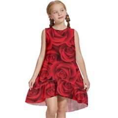 Red Roses , Red Buds, Red Roses Kids  Frill Swing Dress by kyorashop23