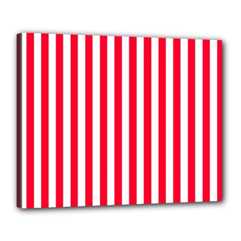 Red Stripes, Texture, Sticker, Canvas 20  X 16  (stretched) by kyorashop23