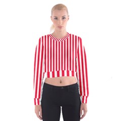 Red Stripes, Texture, Sticker, Cropped Sweatshirt