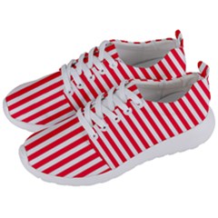 Red Stripes, Texture, Sticker, Men s Lightweight Sports Shoes