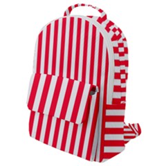 Red Stripes, Texture, Sticker, Flap Pocket Backpack (Small)