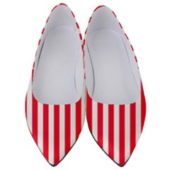 Red Stripes, Texture, Sticker, Women s Low Heels