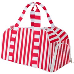 Red Stripes, Texture, Sticker, Burner Gym Duffle Bag