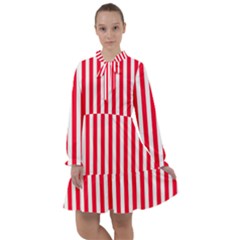 Red Stripes, Texture, Sticker, All Frills Dress