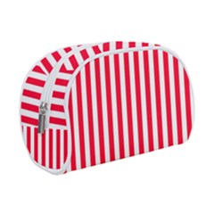 Red Stripes, Texture, Sticker, Make Up Case (Small)