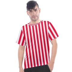 Red Stripes, Texture, Sticker, Men s Sport Top