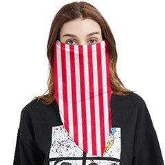 Red Stripes, Texture, Sticker, Face Covering Bandana (Triangle)