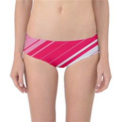 Red White Teal Stripes Classic Bikini Bottoms by kyorashop23