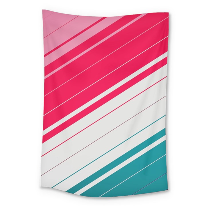 Red White Teal Stripes Large Tapestry