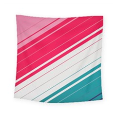 Red White Teal Stripes Square Tapestry (small)