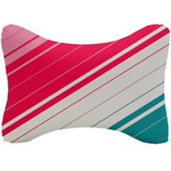 Red White Teal Stripes Seat Head Rest Cushion by kyorashop23