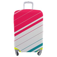 Red White Teal Stripes Luggage Cover (medium) by kyorashop23