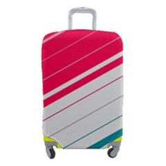 Red White Teal Stripes Luggage Cover (small) by kyorashop23